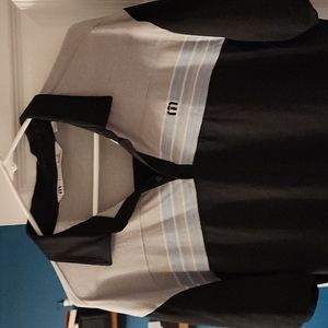 Travis Mathew XL Grey, black and blue golf shirt